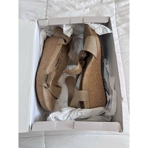 New Papillio Soley Ring Buckle Wedge Sandal beige SAND CASTLE Sz 41 10 NWB - Picture 7 of 9